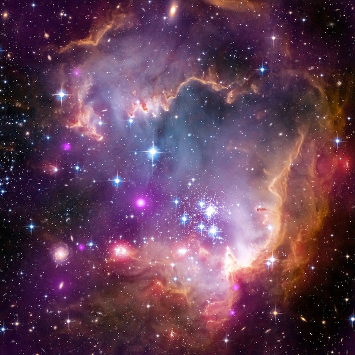 In a Neighboring Galaxy Newborn Stars Shine in Spectral Light | Scientific  American