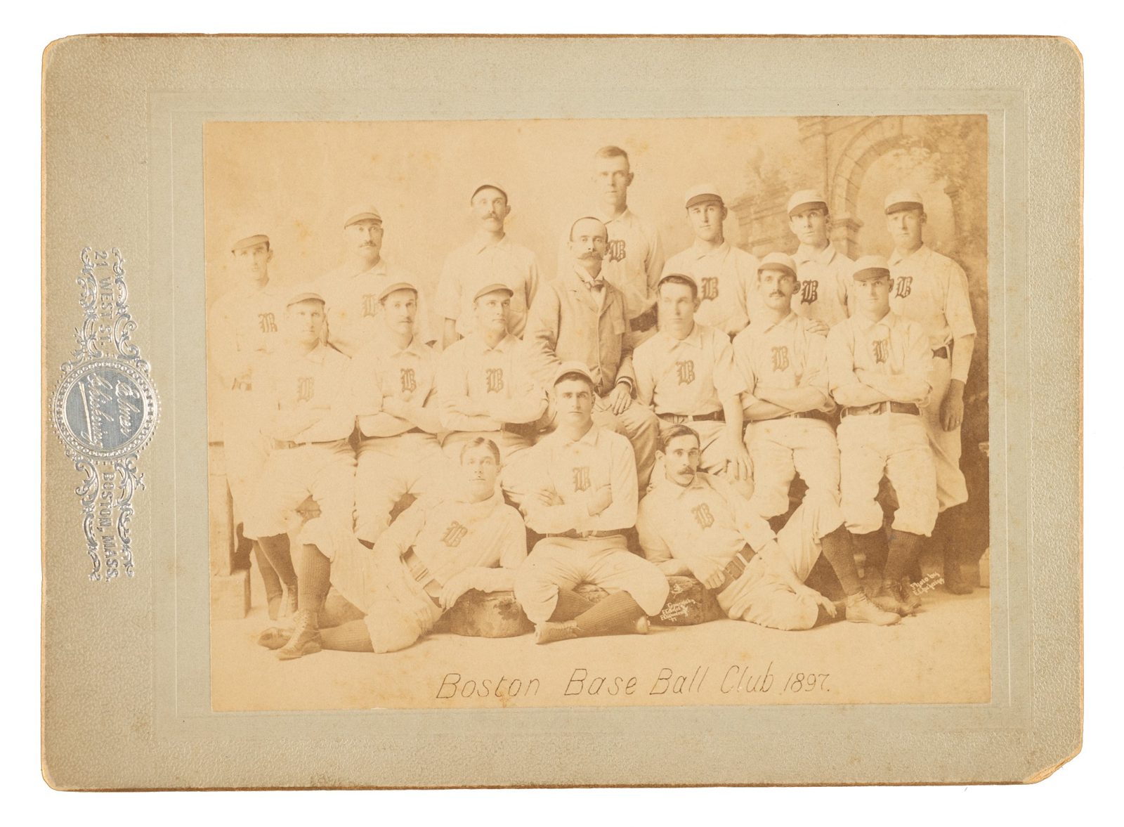 1897 Elmer Chickering Boston Beaneaters National League Champions Cabinet  Card with Frank Selee, Hugh Duffy, Kid Nichols, Billy Hamilton, and Jimmy  Collins | REA Archive
