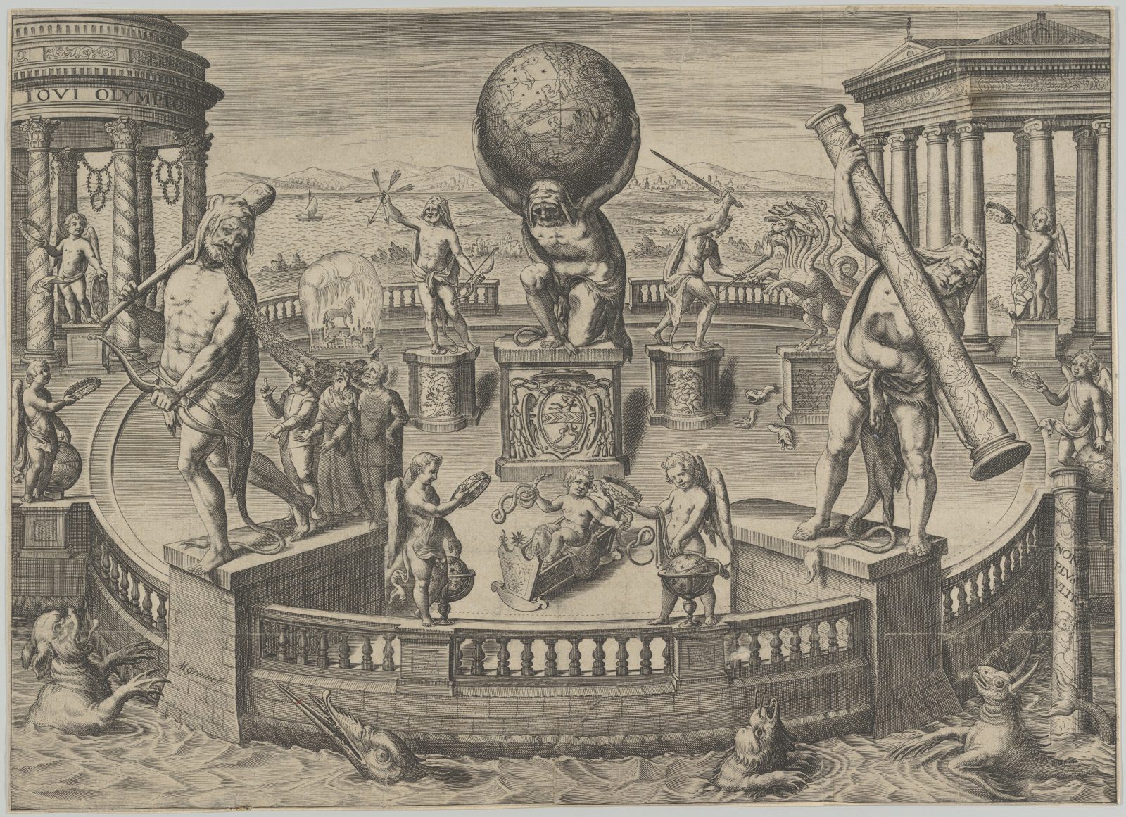 Matthaeus Greuter - Allegory of the Twelve Labors of Hercules Statues in a  Circular Garden - The Metropolitan Museum of Art
