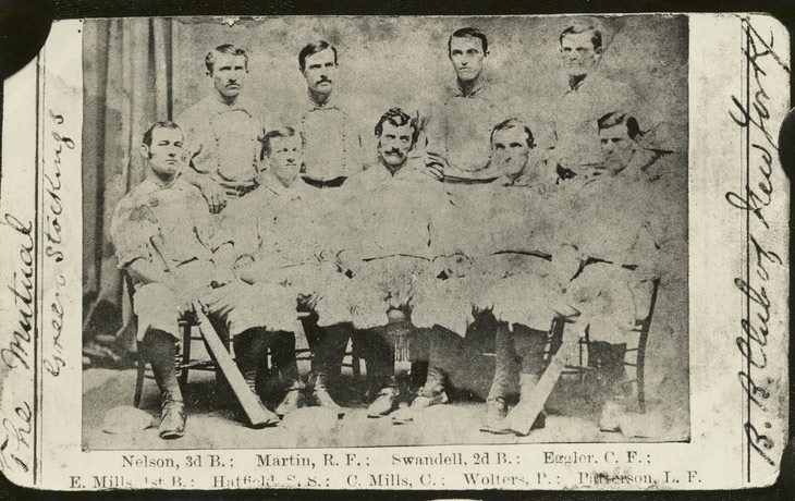 Baseball History: 19th Century Baseball: Image: Mutual Green Stockings, 1872