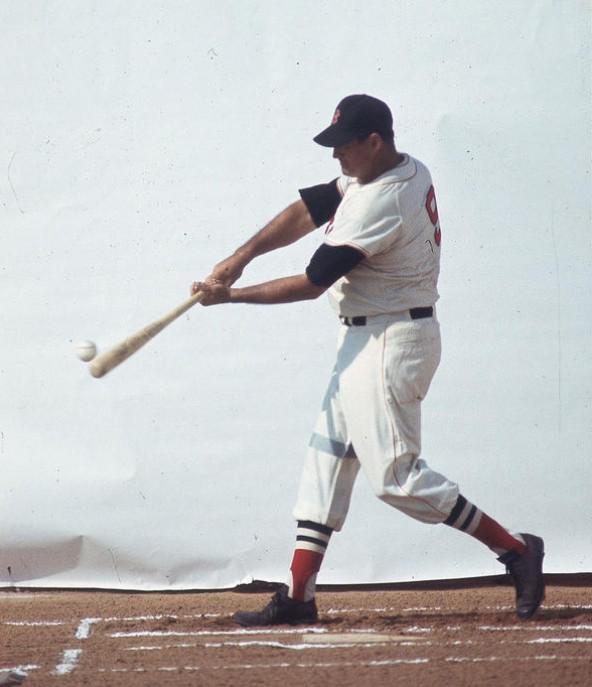 The hardest thing to do in baseball is hit a round ball with a round bat  squarely. -Ted Williams