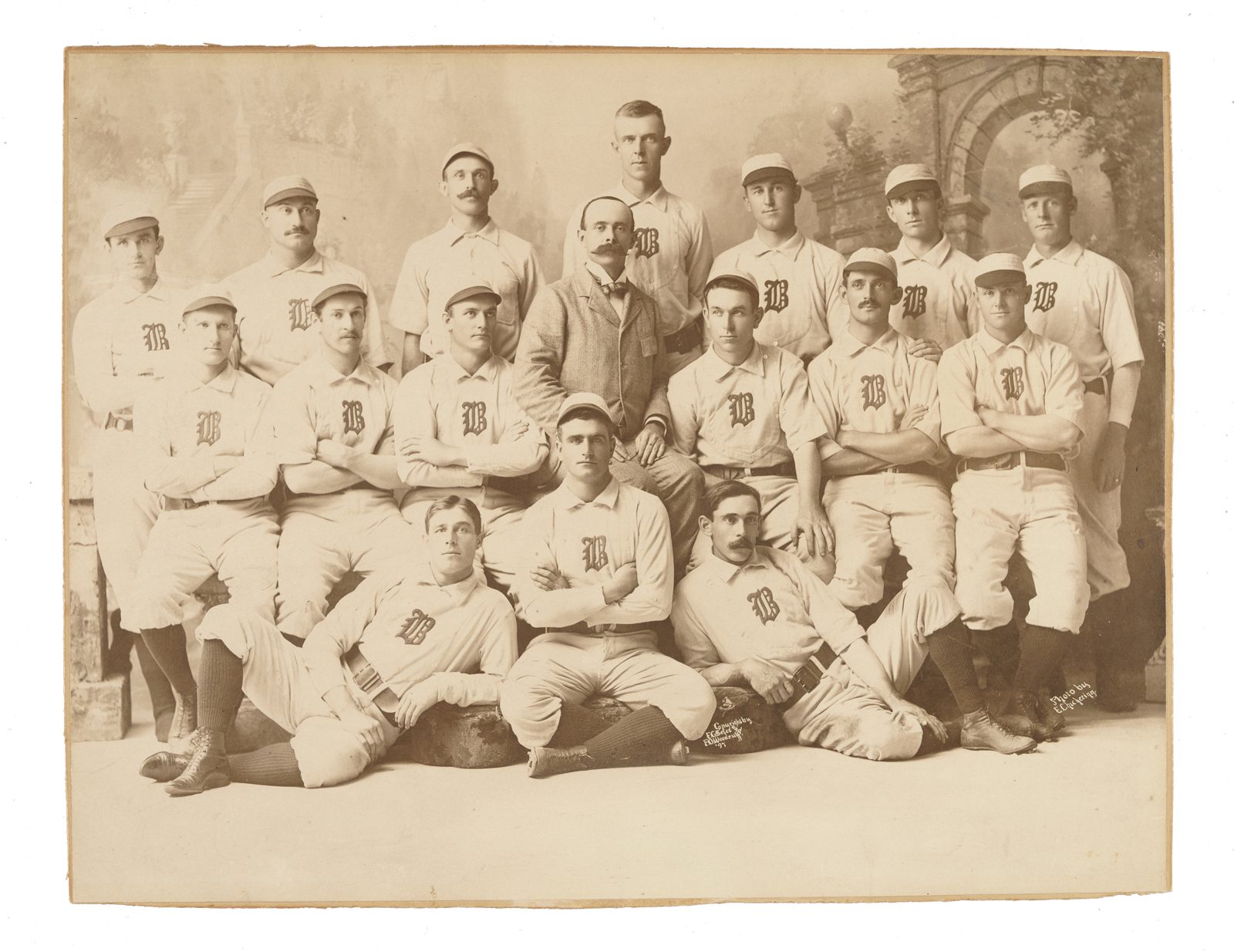 1897 Elmer Chickering Boston Beaneaters National League Champions Imperial Team Cabinet Photograph with Selee, Duffy, Nichols, Hamilton, and Collins | REA Archive